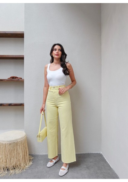 Yüksek Bel Culotte Jean