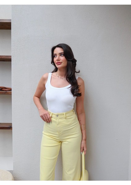 Yüksek Bel Culotte Jean