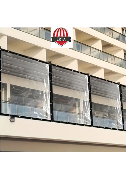 1,50 Metre x 1,50 Metre 0.80MM Şeffaf Balkon Brandası Malzeme Işçilik
