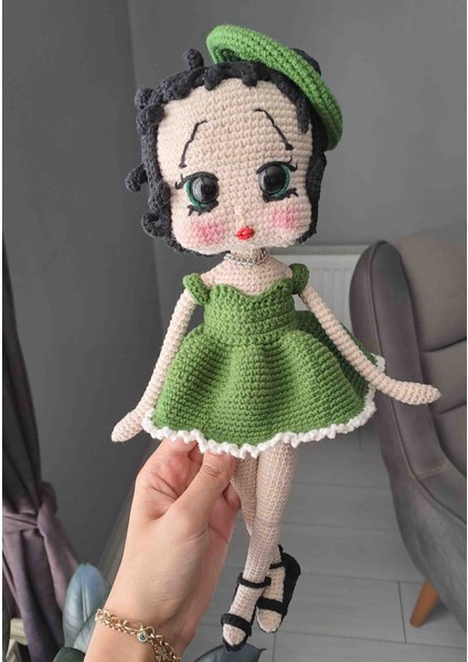 Amigurumi Betty Boop 40 cm Oyuncak Bebek Hareketli Vücut fiyatları