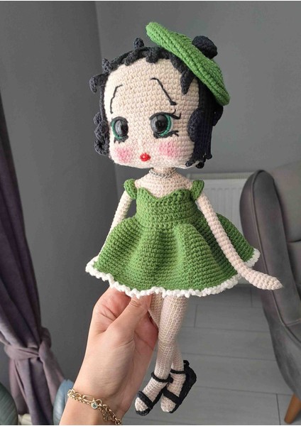 Amigurumi Betty Boop 40 cm Oyuncak Bebek Hareketli Vücut modelleri