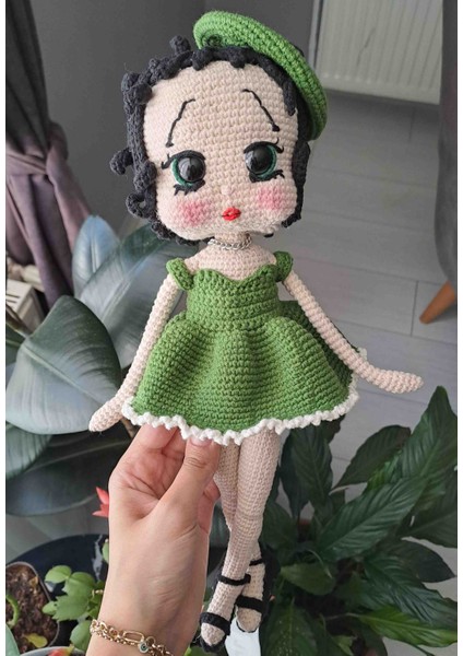 Amigurumi Betty Boop 40 cm Oyuncak Bebek Hareketli Vücut fırsatları