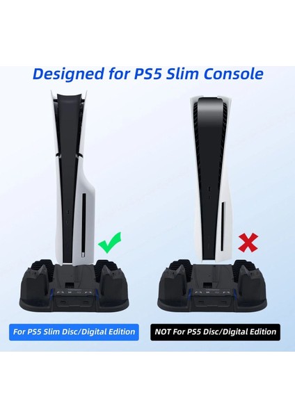 GP-521 Ps5 Slim Disk/ps5 Slim Dijital Uyumlu Multifonksiyonel Soğutucu Fan Şarj Stand