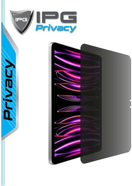 Apple iPad Pro (M4) 13" (2024) Için Ipg Privacy Hayalet Ekran Koruma Yan Görünmeyi Engelleyici