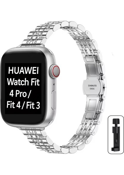 Huawei Watch Fit 4 Pro/fit 4/fit 3 Uyumlu Paslanmaz Çelik Slim Ince Rolex Tasarım Kordon Kayış