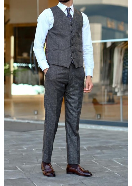 Nefes Alabilir Dayanıklı Kumaş Erkek Yelekli Takım ELBISE-KAV1053W modelleri
