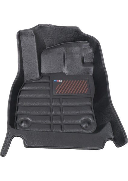 5d Dikişsiz (Press) Deri Havuzlu Paspas Siyah Volkswagen T-Roc 2017-2025 ile Uyumlu