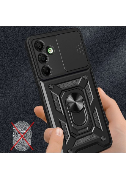 Samsung Galaxy A16 5g Kılıf Pars Lens Yüzüklü Silikon - Siyah Bstmy