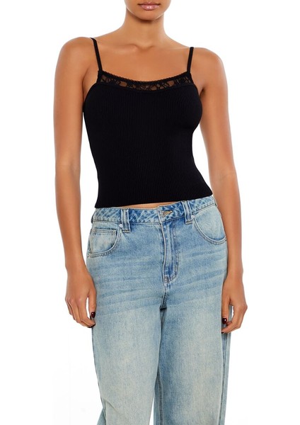 Dantel Detaylı Triko Askılı Atlet