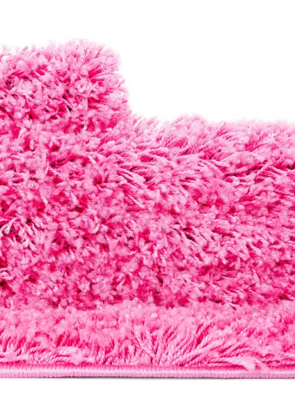 %100 Kaymaz Taban Pembe Oval Salon Oturma Odası Çocuk Odası Yolluk Halı