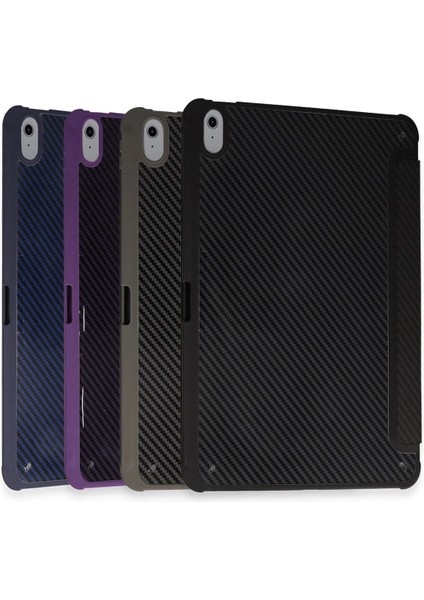 Ipad Pro 13 (2024) Kılıf Color Karbon Tablet Kılıfı - Koyu Gri Bstmy