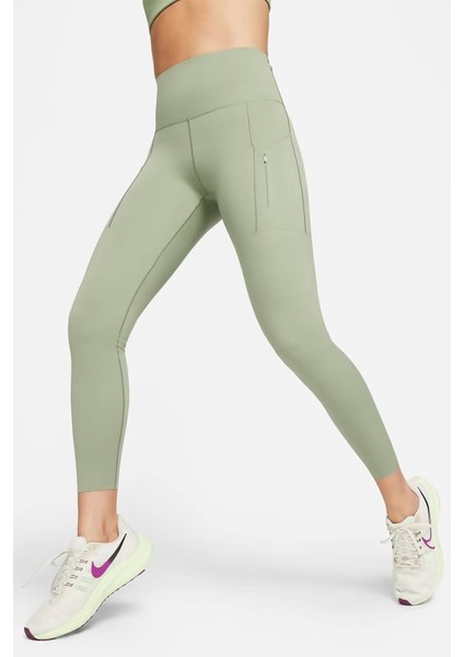 Go Dri Fit Infinalock High Rise 7/8 Leggings 6 Cepli Toparlayıcı Yüksek Belli Reflektörlü Spor Tayt Açık Yeşil