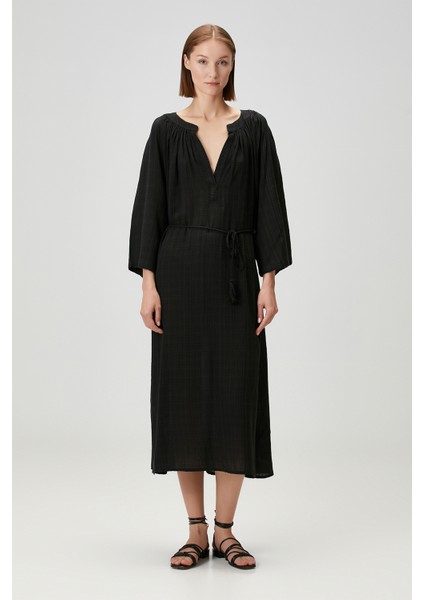 Poseidon Keten Elbise Siyah fiyatları