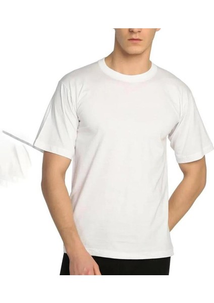 105 Penye Erkek O-Yaka Fanila Beyaz M 6'lı Paket