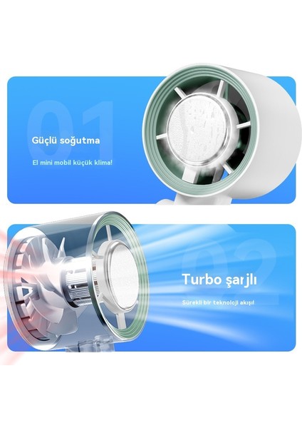 Yüksek Hızlı El 199 Vites USB Taşınabilir Asılı Boyun Fanı (Yurt Dışından)