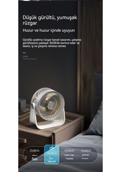 Masaüstü Fanı USB Sessiz Masaüstü Ofis Hava Sirkülasyonu Elektrikli Duvar Fanı (Yurt Dışından)