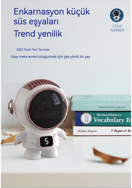 Astronot Karikatür Mini El USB Taşınabilir Öğrenci Fan (Yurt Dışından)