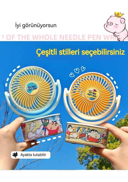 Crayon Shin Taşınabilir Çocuk Öğrenci Sevimli USB El Masaüstü Fan (Yurt Dışından)