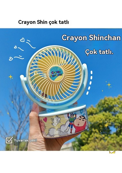 Crayon Shin Taşınabilir Çocuk Öğrenci Sevimli USB El Masaüstü Fan (Yurt Dışından)