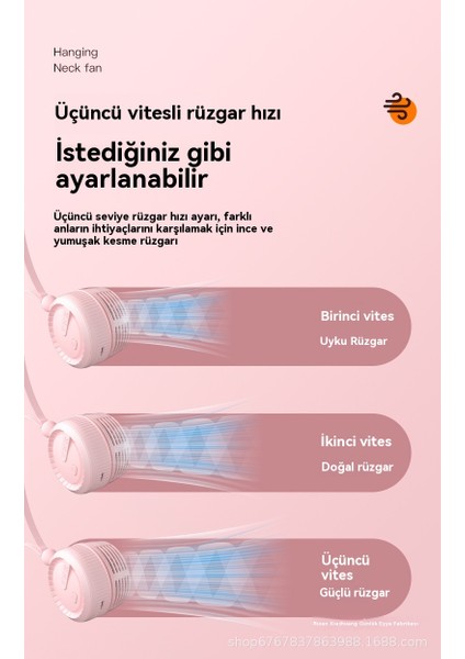 Asılı Boyun Fanı USB Taşınabilir El Küçük Fan Ofis Spor Asılı Boyun Fanı (Yurt Dışından)