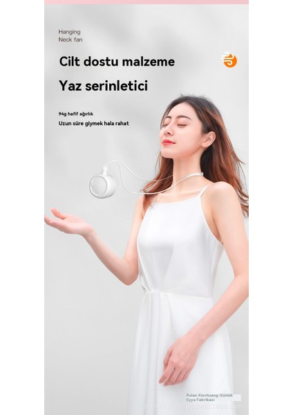 Asılı Boyun Fanı USB Taşınabilir El Küçük Fan Ofis Spor Asılı Boyun Fanı (Yurt Dışından)