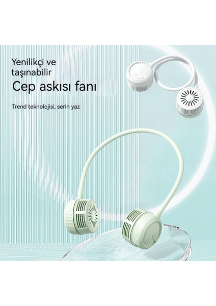 Taşınabilir El Küçük Fan Asılı Boyun Fanı USB Ofis Spor Asılı Boyun Fanı Tatil Hediyesi (Yurt Dışından)