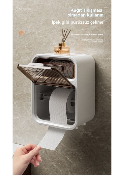 Banyo Duvara Monte Su Geçirmez Kutu Deliksiz Üniversal Raf (Yurt Dışından)