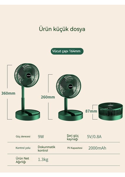 Katlanır USB Masaüstü Fan Mini Sessiz Geri Çekilebilir Küçük Fan El Masaüstü Fan (Yurt Dışından)