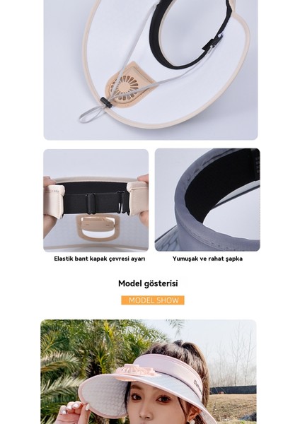 Fan ile Yaz Açık Gölge Moda Güneş Koruma Güneş Şapkası (Yurt Dışından) fırsatları