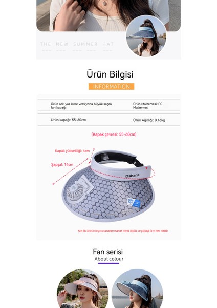 Fan ile Yaz Açık Gölge Moda Güneş Koruma Güneş Şapkası (Yurt Dışından) modelleri