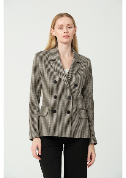 Krem Siyah Kruvaze Ceket fiyatları