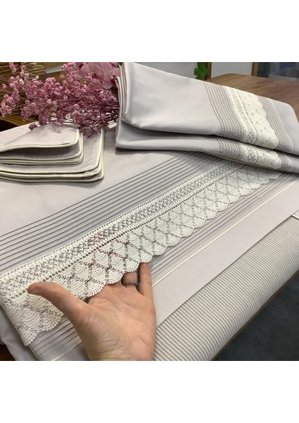 Dantelli Pamuklu Pike Takımı - 6 Parça fiyatları