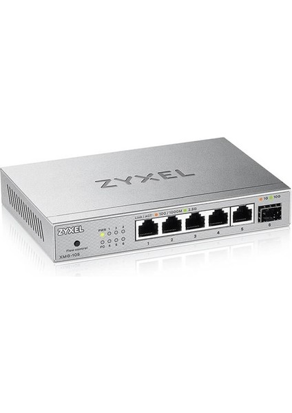 5-Port 2.5Gb MultiGig Switch [XMG-105HP] 10/100/1000 | 5x 100/1G/2.5G Port + 1x 10G SFP+ | 4x PoE++ Port | 70W | Tak ve Çalıştır