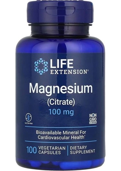 Magnezyum Citrate 100 Mg 100 Vegetarian Kapsül