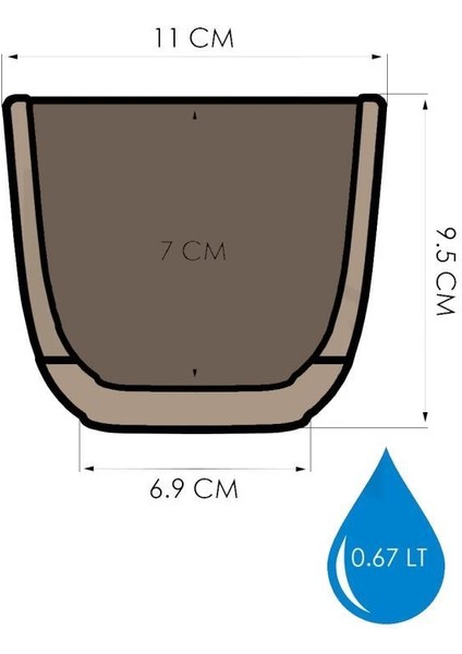 KRS-382 Dekoratif Plastik Mercan Kare Saksı 0.67 Litre No 2 modelleri