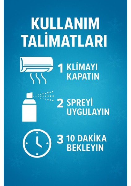 Klima Temizleyici Sprey 150 ml - Ev & Araç Kliması Uyumlu modelleri