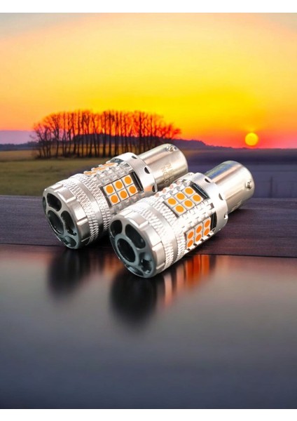 Photon Amerikan Park Için Uyumlu Fanlı Sinyal Ledi Turuncu Tek Duy 7219FN Na (2 Adet)