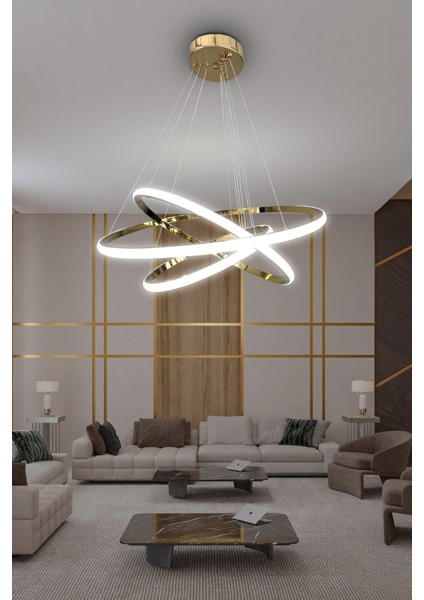 3\'lü Çember LED Avize -