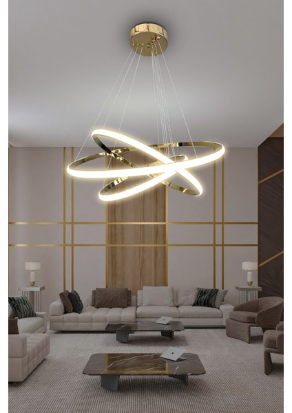3\'lü Çember LED Avize -