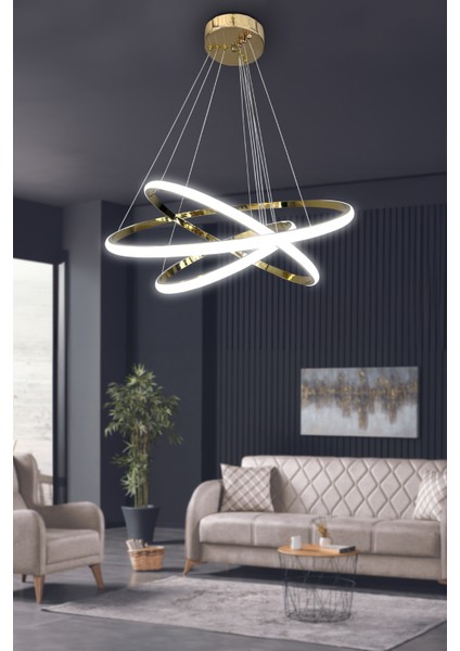 3\'lü Çember LED Avize -