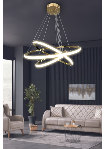 3\'lü Çember LED Avize -