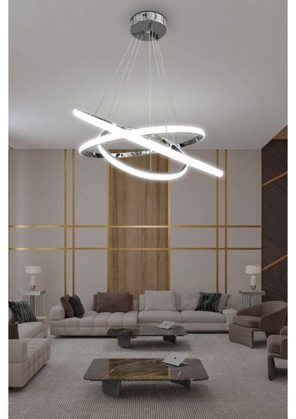 3\'lü Çember LED Avize -