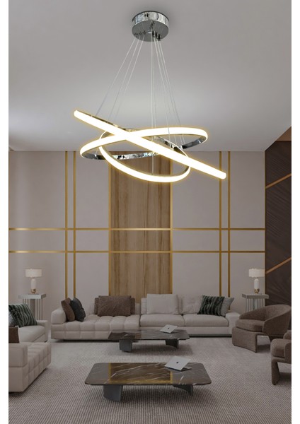 3\'lü Çember LED Avize -