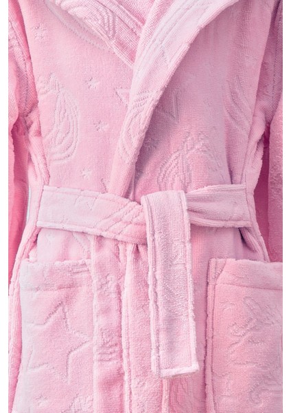Girl Unicorn Kapüşonlu Kadife Çocuk Bornozu 5/6 Yaş