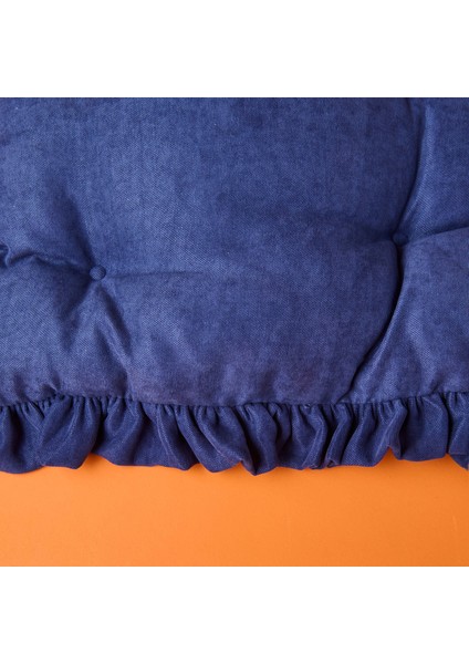 Soft Maia Sandalye Minderi - Lacivert / Beyaz - 40X40 cm fırsatları