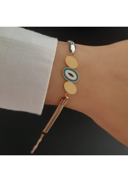 Çelik Renkli Aksesaurlı Yılan Zincir Kadın Bileklik