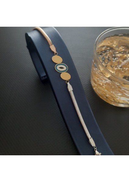 Çelik Renkli Aksesaurlı Yılan Zincir Kadın Bileklik fiyatları