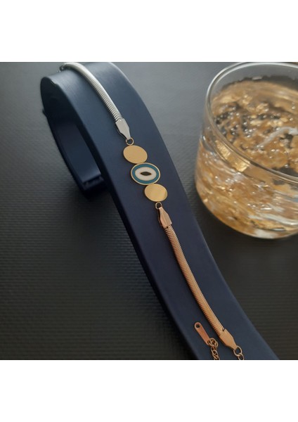 Çelik Renkli Aksesaurlı Yılan Zincir Kadın Bileklik fırsatları