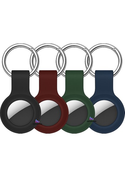 Airtag Uyumlu 4’lü Silikon Kılıf Seti Anahtarlık Halkalı Arkası Kapalı Düşmez