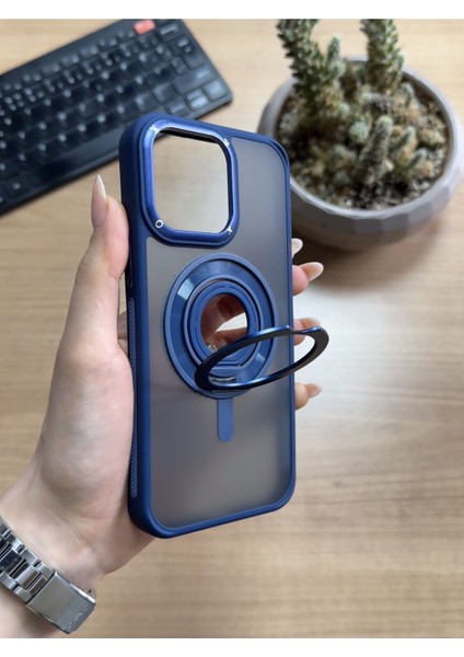 iPhone 15 Pro Max Standlı ve Yüzüklü Magsafe Kılıf SOOCASE721